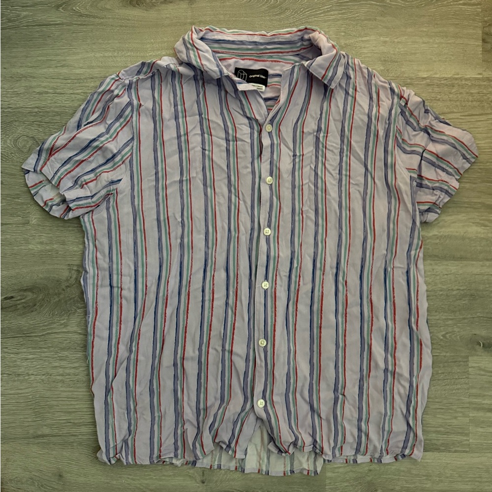 Original Use Multicolor Striped Button Down Shirt